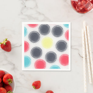 Modern Colourful Circles Pattern Napkins Fun Party