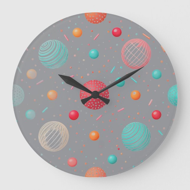 "Modern Colourful Circles Wall Clock  (Front)