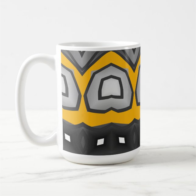 Modern colourful classic trendy pattern design cof coffee mug (Left)