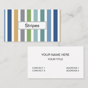 Modern Colourful Coastal Beach Stripes Business Card