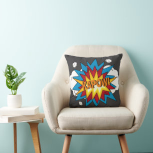 Modern Colourful Comic Book KAPOW Pop Art Cushion