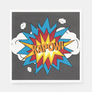 Modern Colourful Comic Book KAPOW Pop Art Napkin