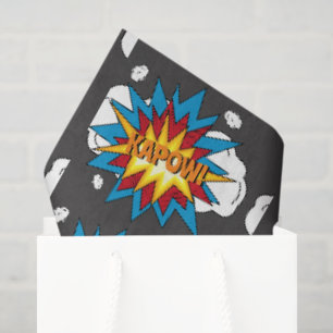 Modern Colourful Comic Book KAPOW Pop Art Tissue Paper