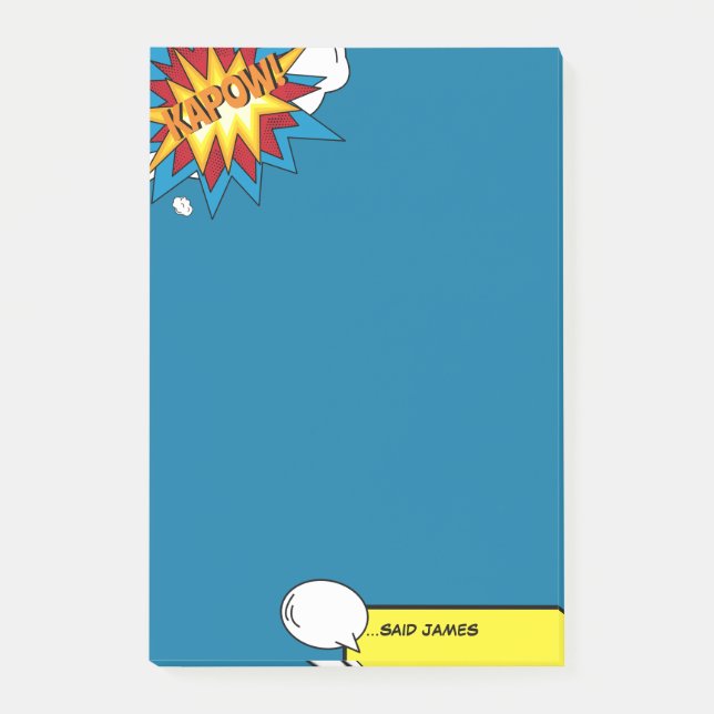 Modern Colourful Comic Book Pop Art Speech Bubble  Post-it Notes (Front)