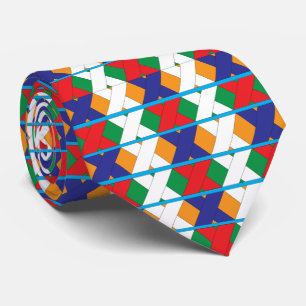 Modern Colourful Contemporary Geometric Pattern Tie