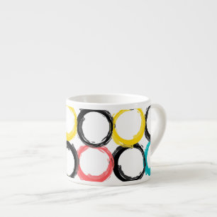 Modern, colourful, cool, unique, trendy circles espresso cup