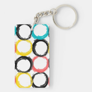 Modern, colourful, cool, unique, trendy circles key ring