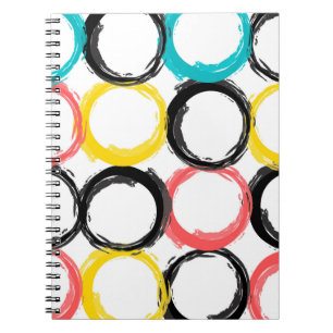 Modern, colourful, cool, unique, trendy circles notebook