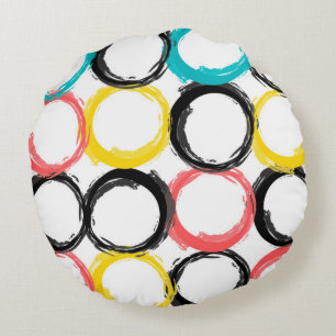 Modern, colourful, cool, unique, trendy circles round cushion