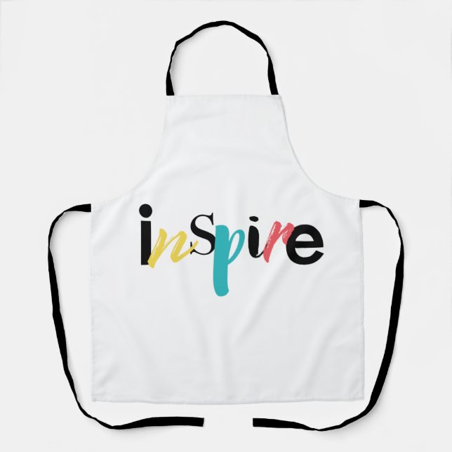 Modern, colourful, creative, fun design of Inspire Apron (Front)