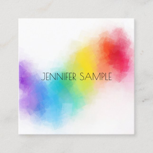 Modern Colourful Design Professional Template Square Business Card (Front)