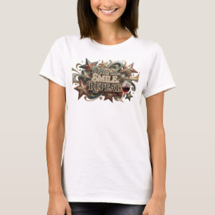 Modern Colourful DRINK SMILE REPEAT Tee