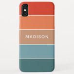 Modern Colourful Earth Colorblock Personalised Nam iPhone XS Max Case<br><div class="desc">This colourful and modern design features a colour-block pattern in blue,  brown and orange with your personalised name #iphone #cases #iphonecases #electronics</div>