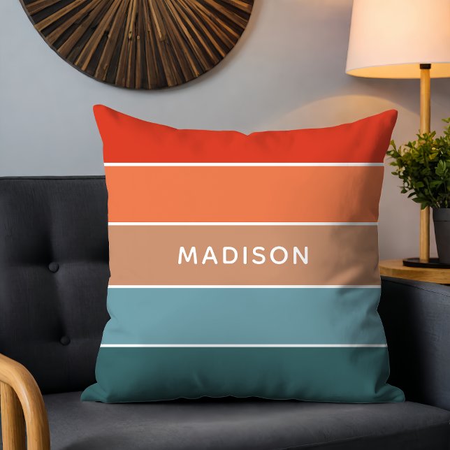 Modern Colourful Earth Colorblock Personalised Nam Cushion (Creator Uploaded)