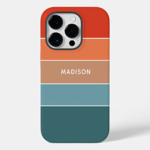 Modern Colourful Earth Colorblock Personalised Nam iPhone 14 Pro Case