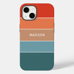 Modern Colourful Earth Colorblock Personalised Nam iPhone 14 Case