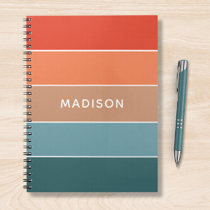 Modern Colourful Earth Colorblock Personalised Nam Notebook