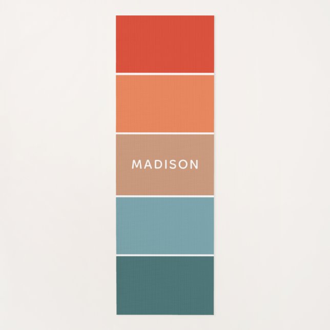 Modern Colourful Earth Colorblock Personalised Nam Yoga Mat (Front)