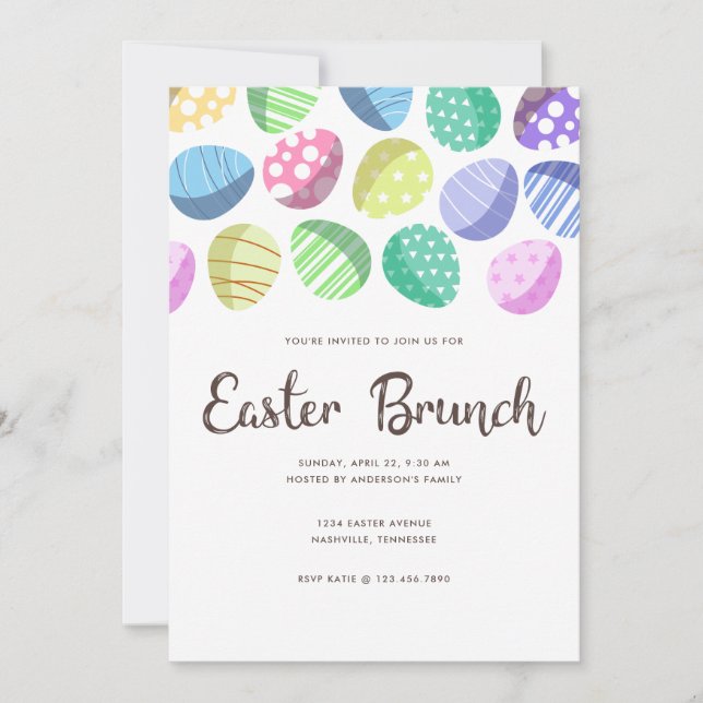 Modern Colourful Easter Egg Hunt Invitation (Front)