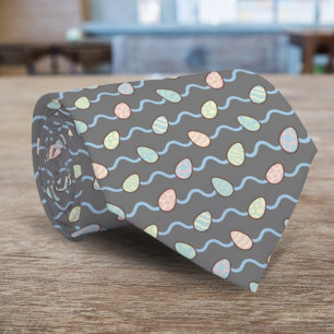 Modern Colourful Easter Egg Pattern Personalised Tie