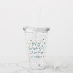 Modern colourful favourite teacher star gift acryl acrylic tumbler