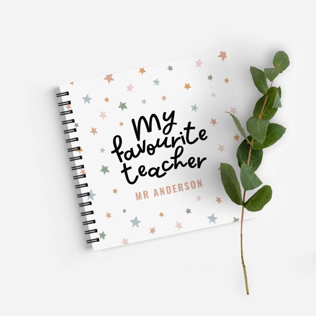 Modern colourful favourite teacher star gift notebook (Creator Uploaded)