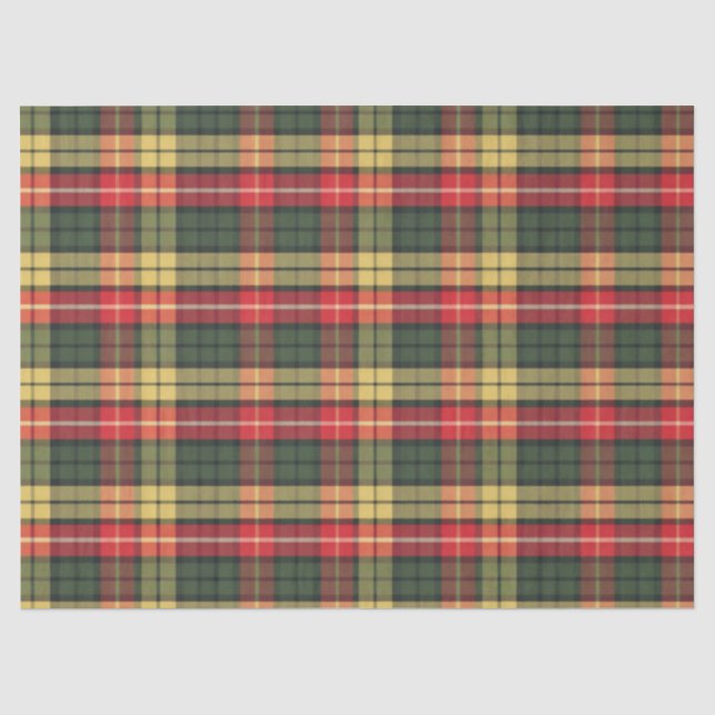 Modern Colourful Festive Plaid Pattern Tissue Paper (Front)