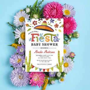 Modern Colourful Fiesta Mexican Baby Shower Invitation