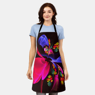 Modern Colourful Floral Abstract Art Pattern #06 Apron