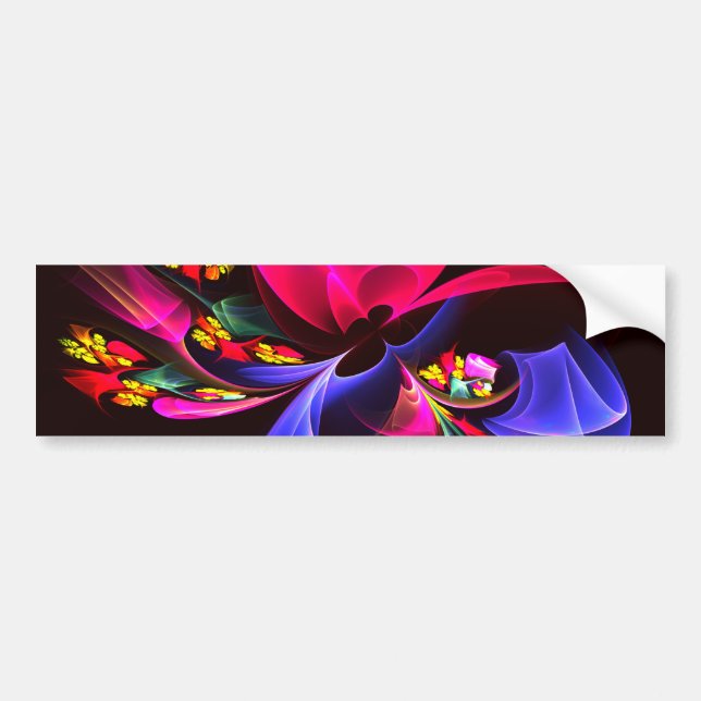 Modern Colourful Floral Abstract Art Pattern #06 Bumper Sticker (Front)