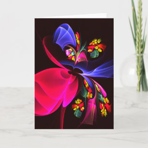 Modern Colourful Floral Abstract Art Pattern #06 Card