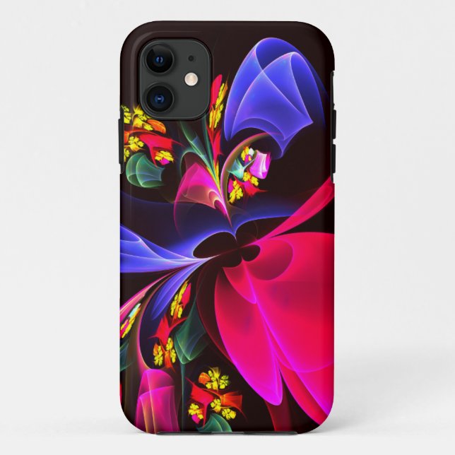 Modern Colourful Floral Abstract Art Pattern #06 Case-Mate iPhone Case (Back)
