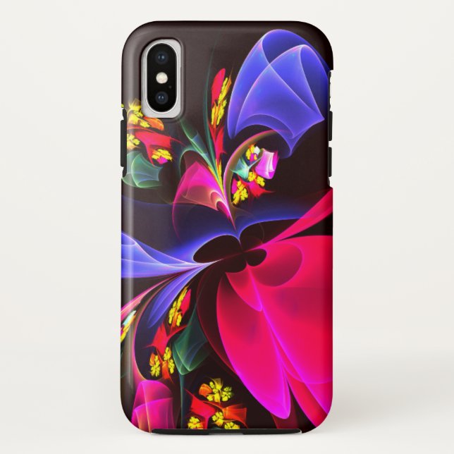 Modern Colourful Floral Abstract Art Pattern #06 Case-Mate iPhone Case (Back)