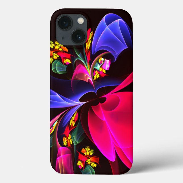 Modern Colourful Floral Abstract Art Pattern #06 Case-Mate iPhone Case (Back)