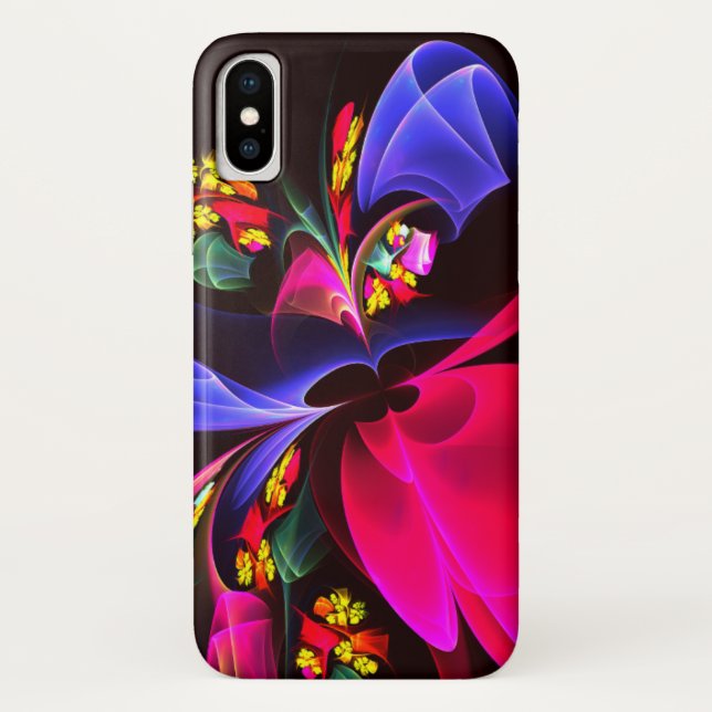 Modern Colourful Floral Abstract Art Pattern #06 Case-Mate iPhone Case (Back)