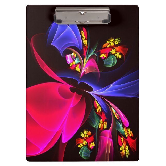 Modern Colourful Floral Abstract Art Pattern #06 Clipboard (Front)
