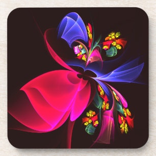 Modern Colourful Floral Abstract Art Pattern #06 Coaster