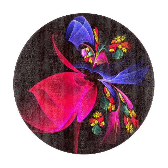 Modern Colourful Floral Abstract Art Pattern #06 Cutting Board (Front)
