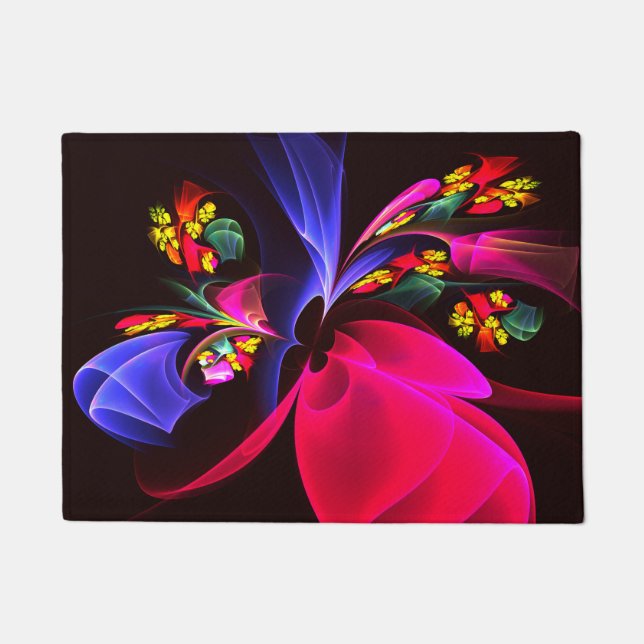 Modern Colourful Floral Abstract Art Pattern #06 Doormat (Front)