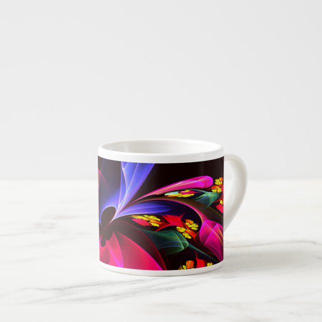 Modern Colourful Floral Abstract Art Pattern #06 Espresso Cup (Front Right)