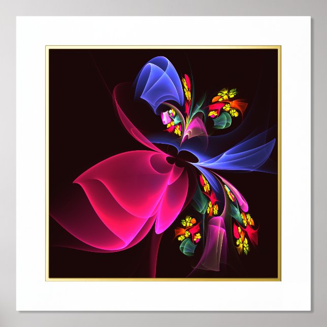 Modern Colourful Floral Abstract Art Pattern #06 Foil Prints (Front)