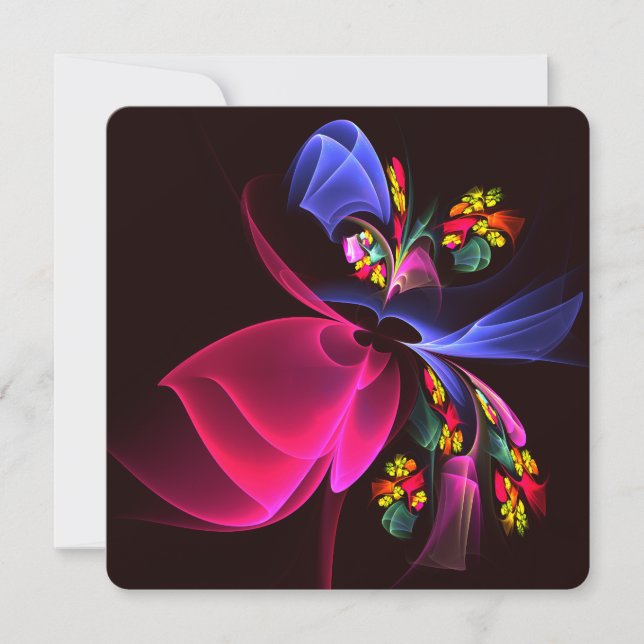 Modern Colourful Floral Abstract Art Pattern #06 Invitation (Front)