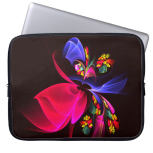 Modern Colourful Floral Abstract Art Pattern #06 Laptop Sleeve