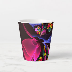 Modern Colourful Floral Abstract Art Pattern #06 Latte Mug