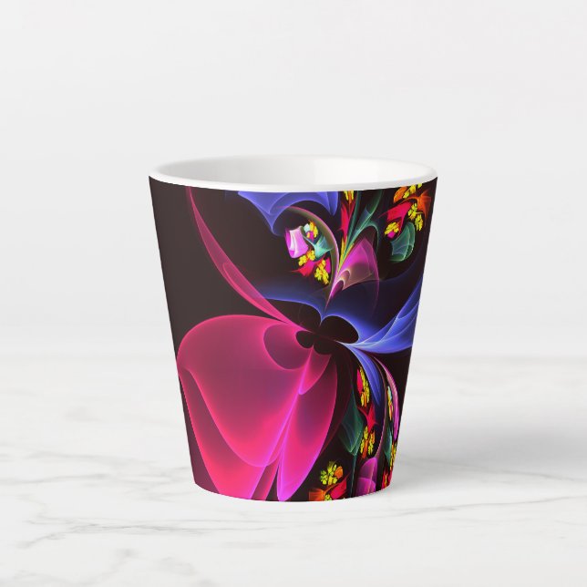 Modern Colourful Floral Abstract Art Pattern #06 Latte Mug (Front)
