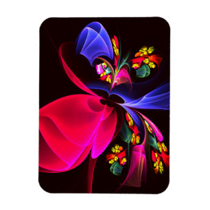 Modern Colourful Floral Abstract Art Pattern #06 Magnet