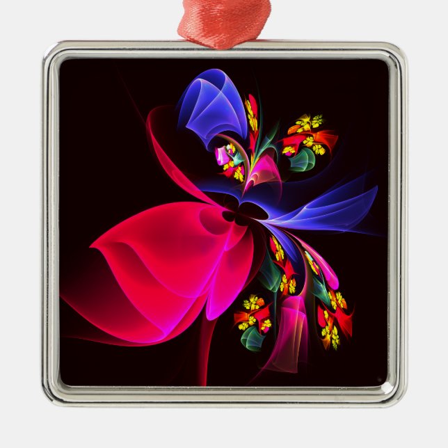Modern Colourful Floral Abstract Art Pattern #06 Metal Ornament (Front)
