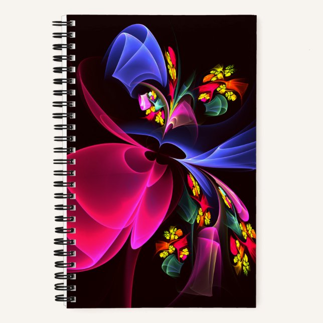Modern Colourful Floral Abstract Art Pattern #06 Notebook (Front)