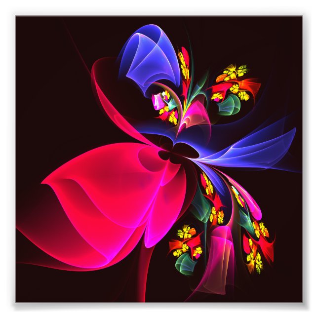 Modern Colourful Floral Abstract Art Pattern #06 Photo Print (Front)