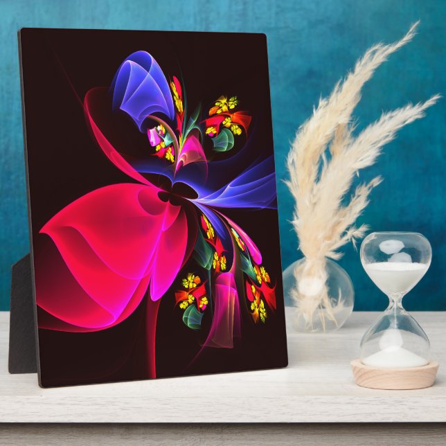 Modern Colourful Floral Abstract Art Pattern #06 Plaque (Side)